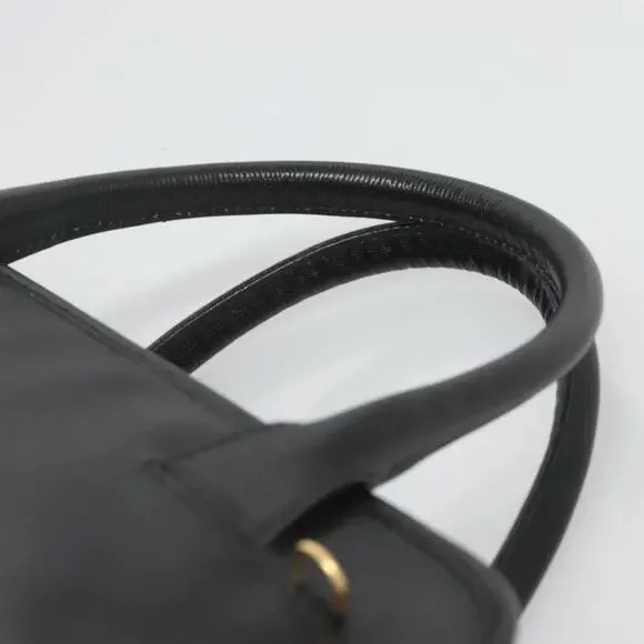 CELINE Hand Bag Leather Black Gold